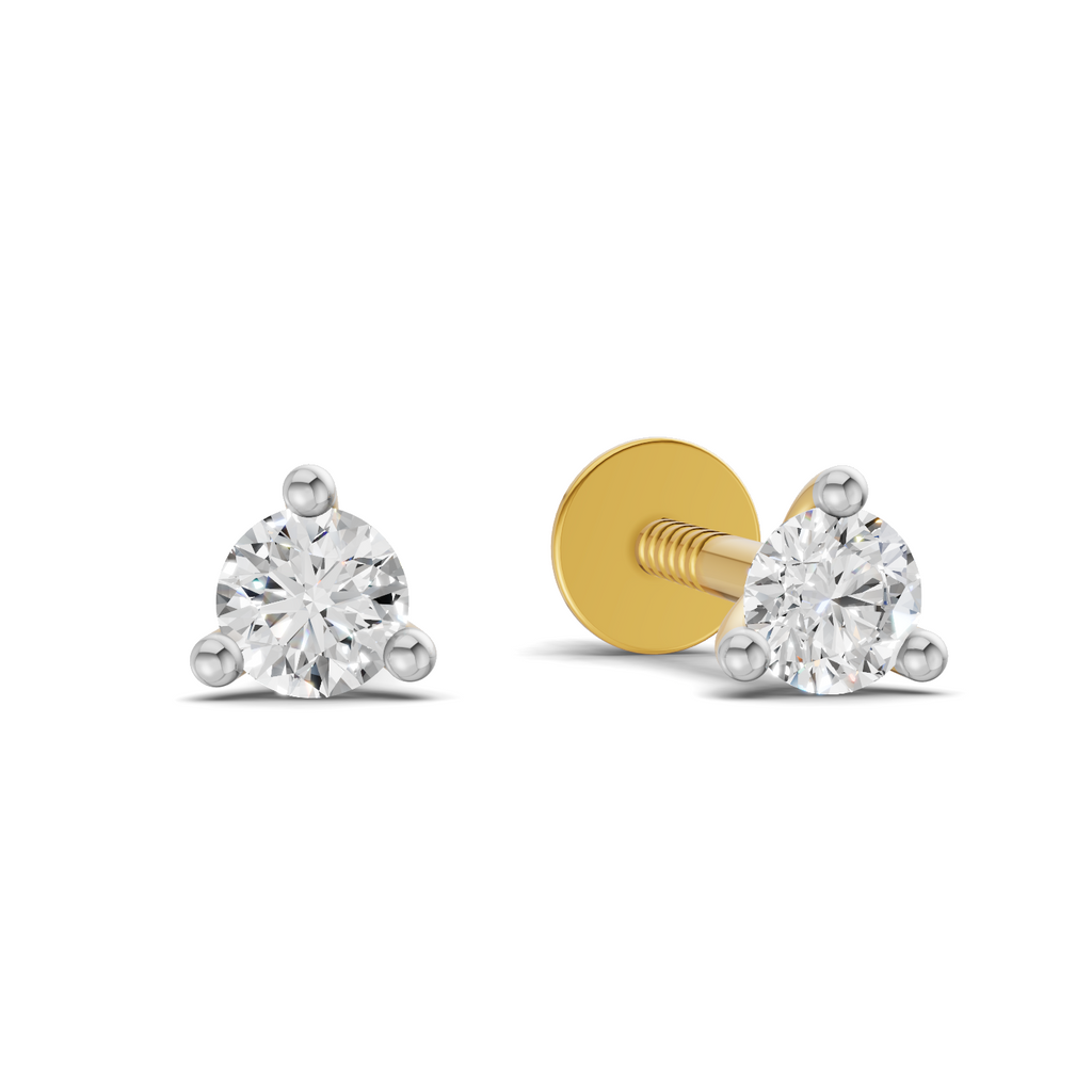 0.08 Carat 3-Prong Studs Earrings 14K