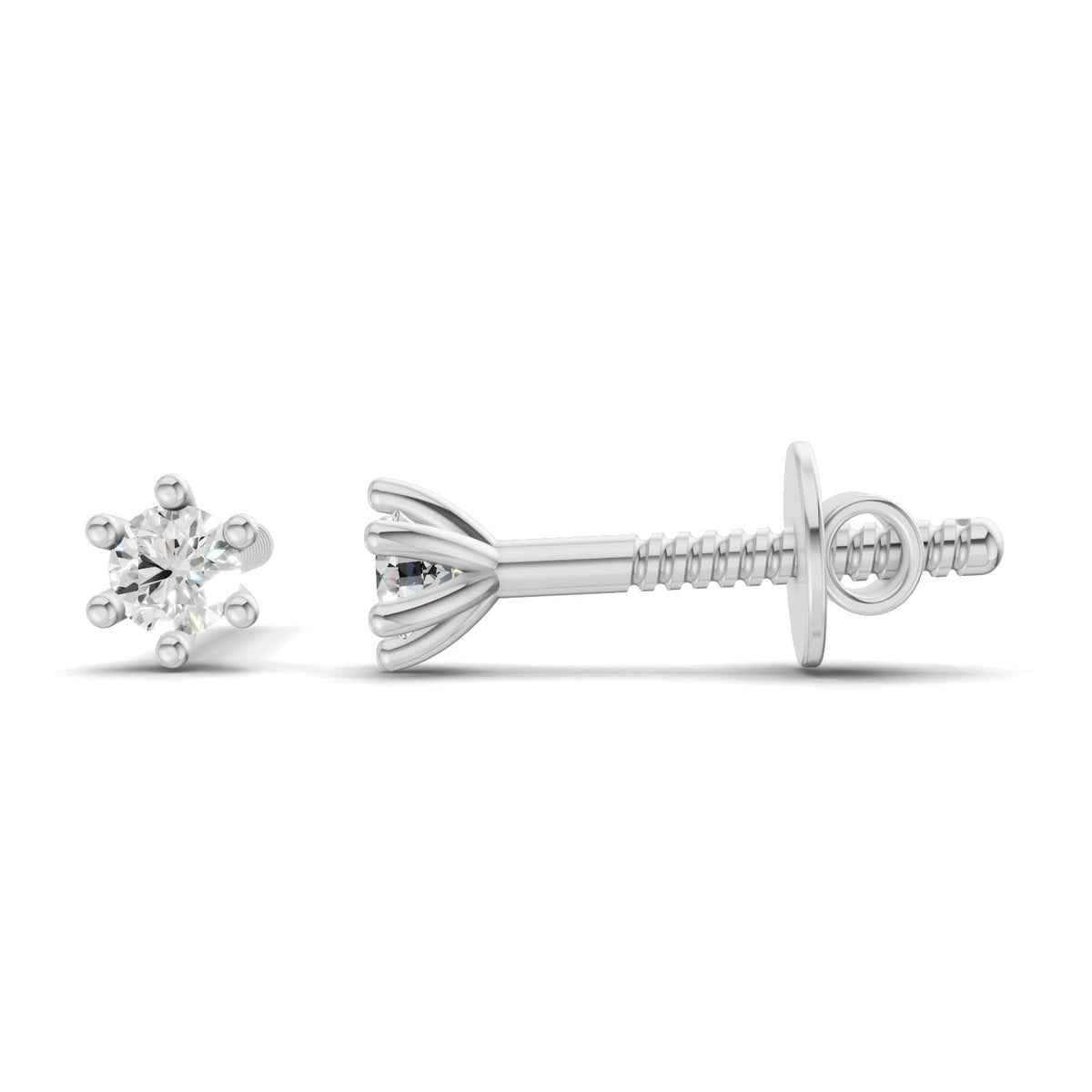 Radiant Round Diamond Stud Earrings