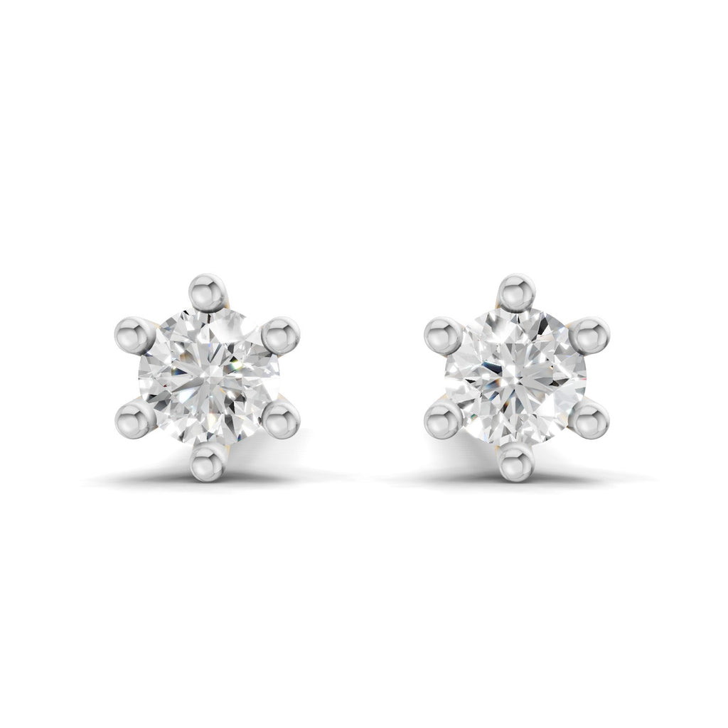 0.09 Carat Single Round Diamond Stud Earring 14K