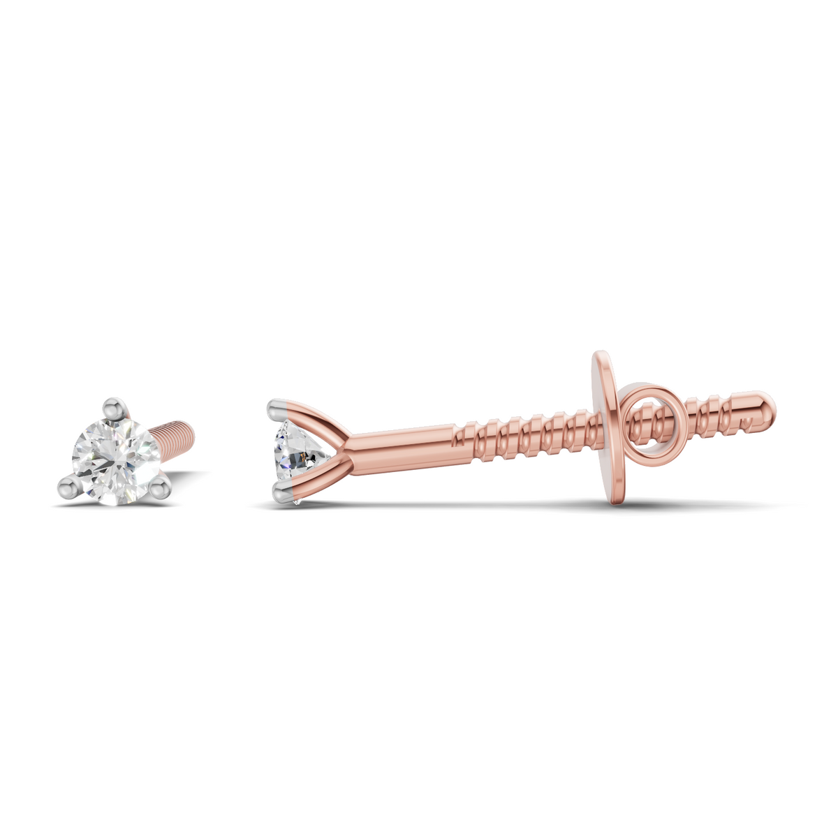 Luminous Solitaire Modern Diamond Stud Earrings