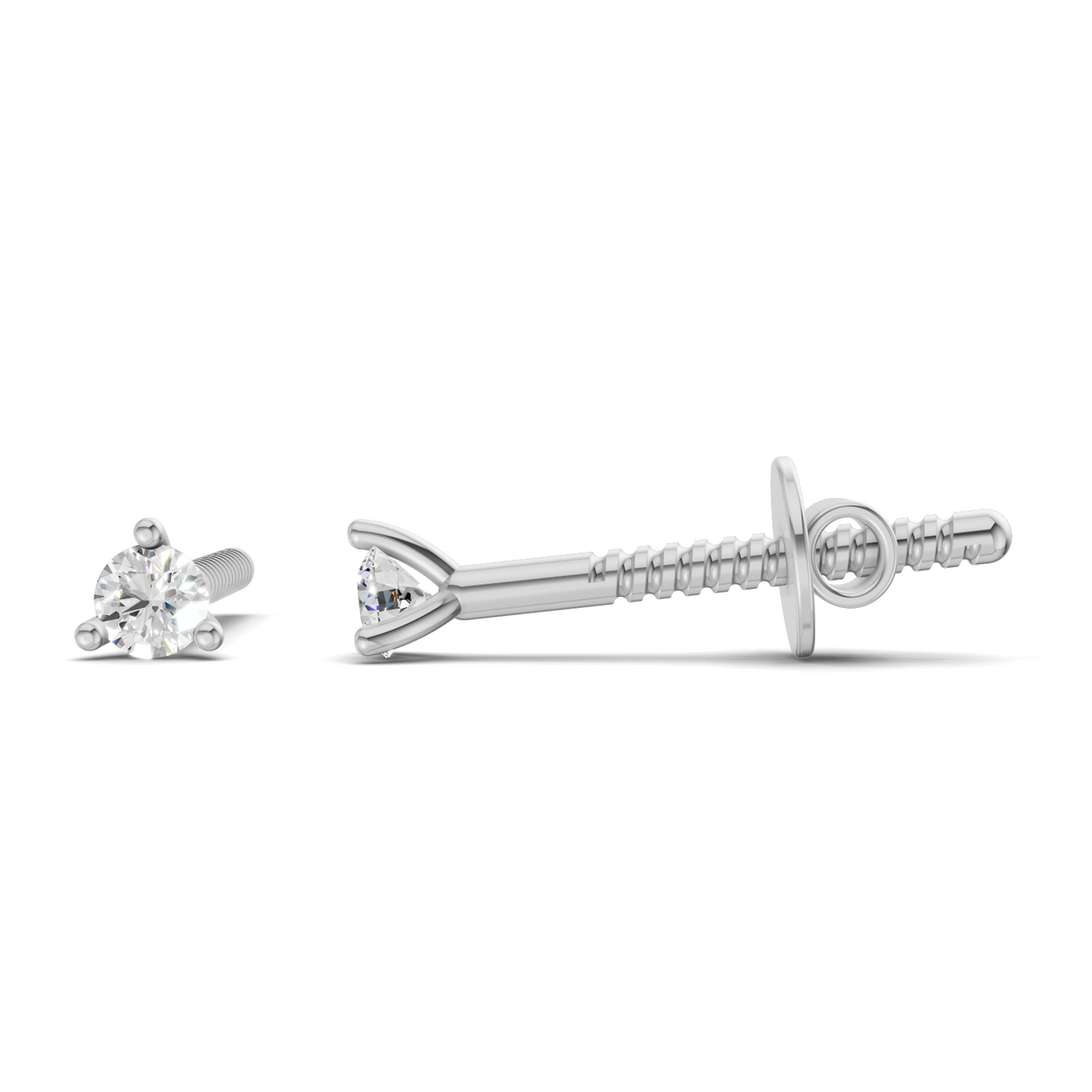 Luminous Solitaire Modern Diamond Stud Earrings