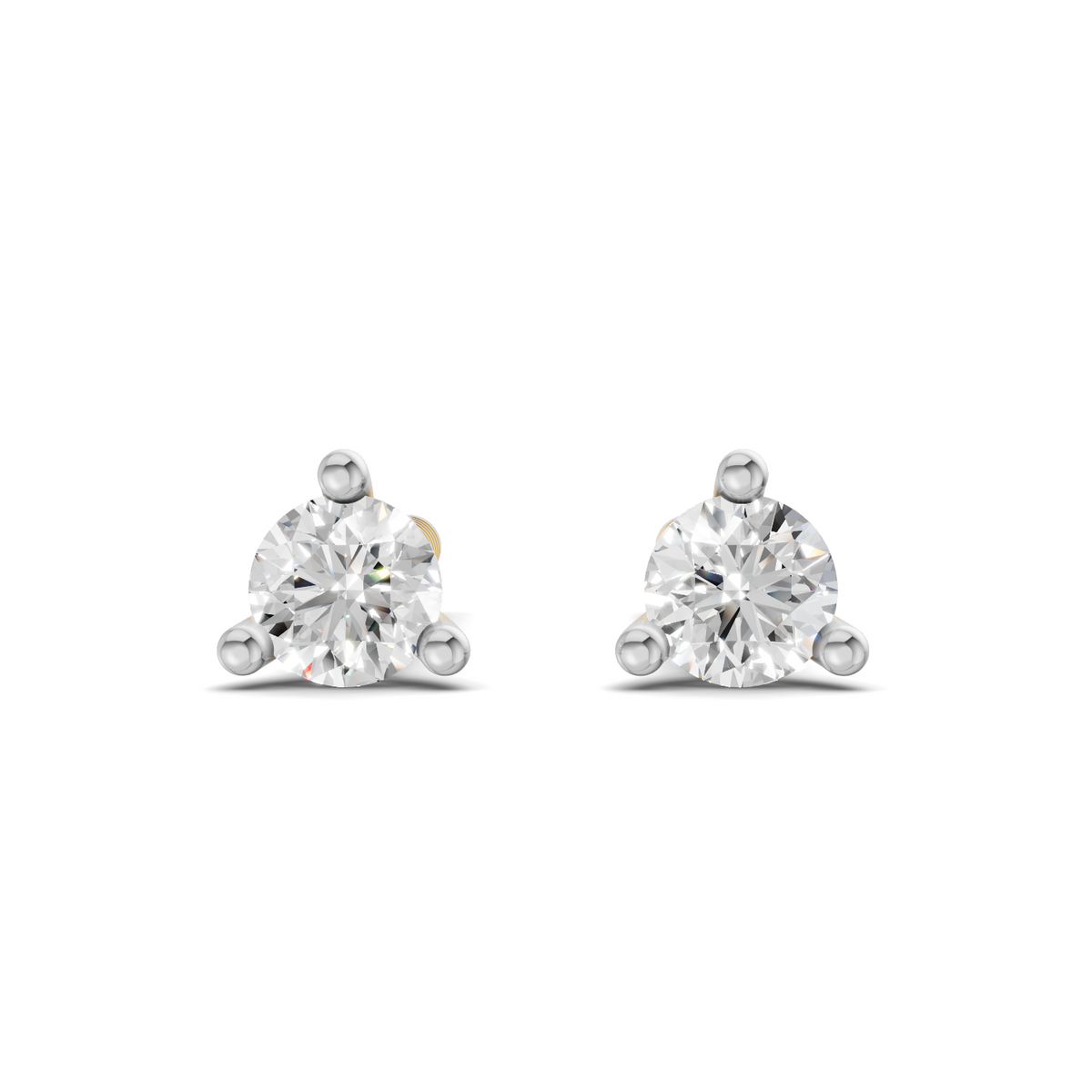 0.13 Carat tri-prong Earrings 14K