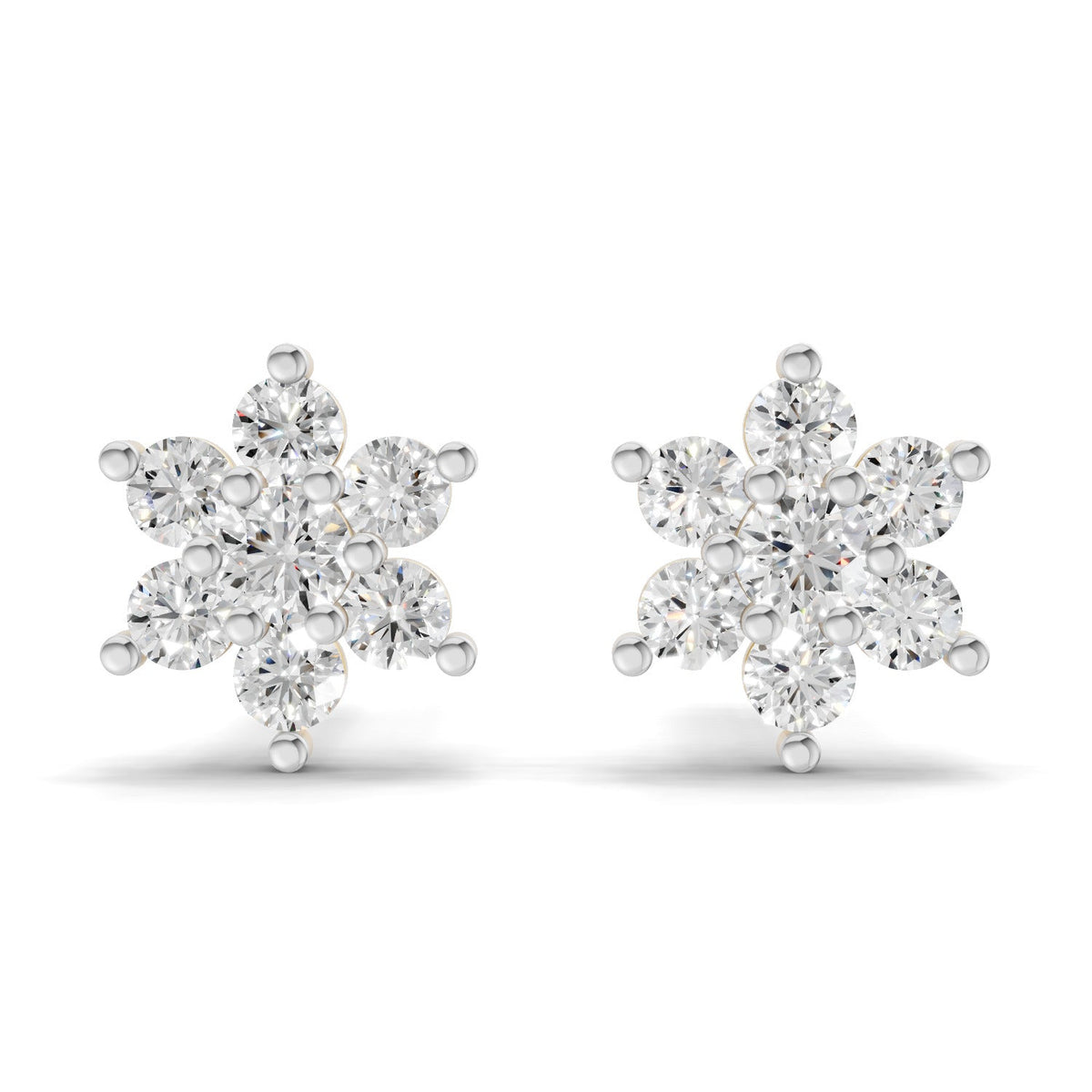 0.22 Carat Snowflake Diamond Studs Earring 14K