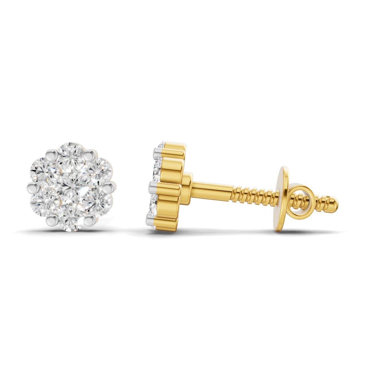 0.17 Carat Magnolia Floral Diamond Stud Earring 14K