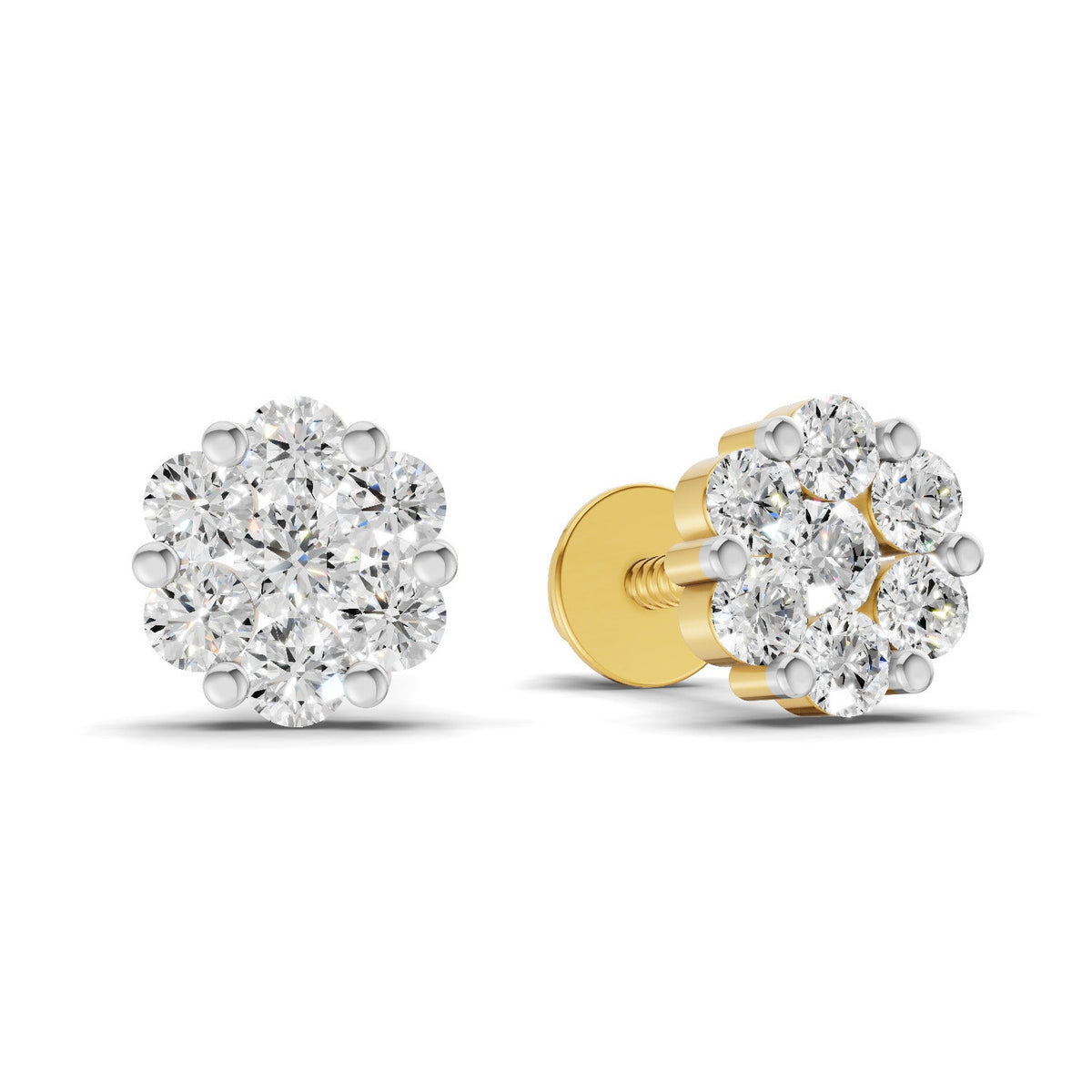 0.17 Carat Magnolia Floral Diamond Stud Earring 14K