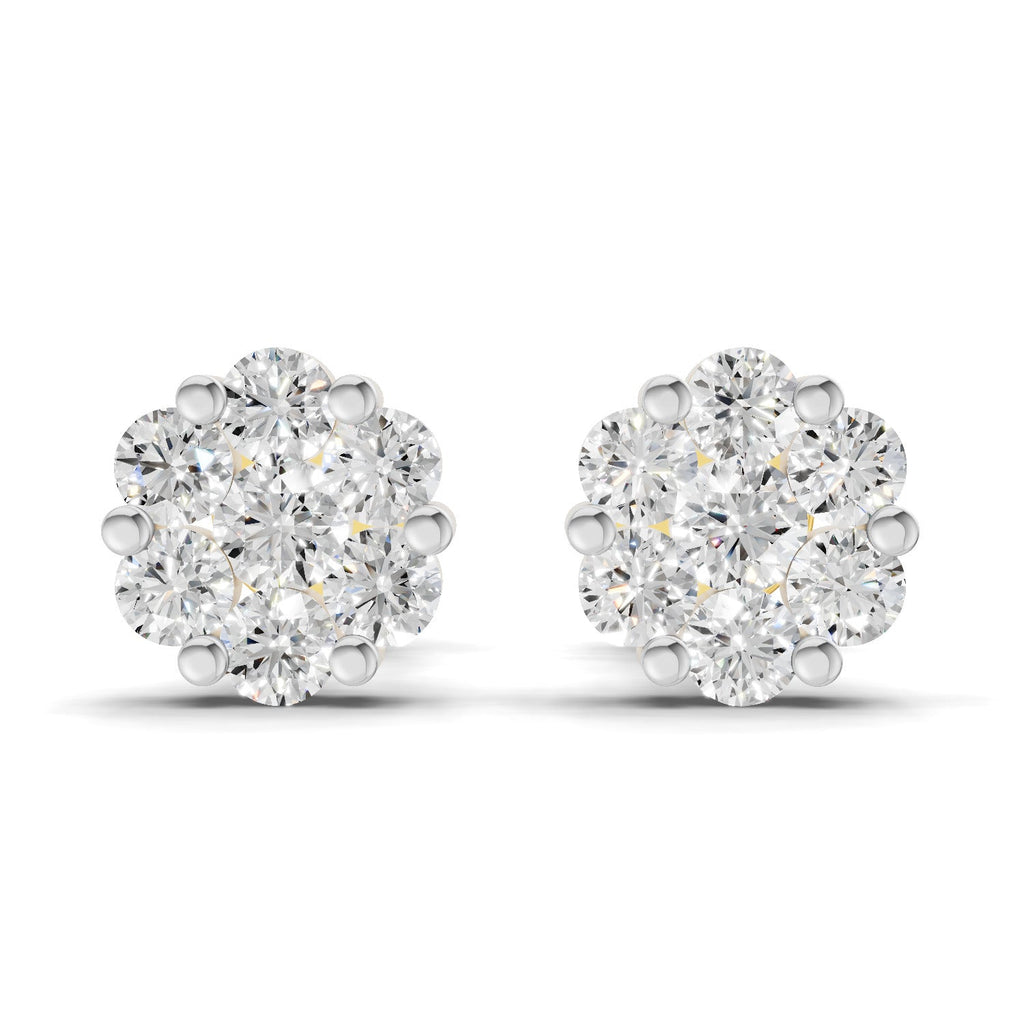 0.17 Carat Magnolia Floral Diamond Stud Earring 14K