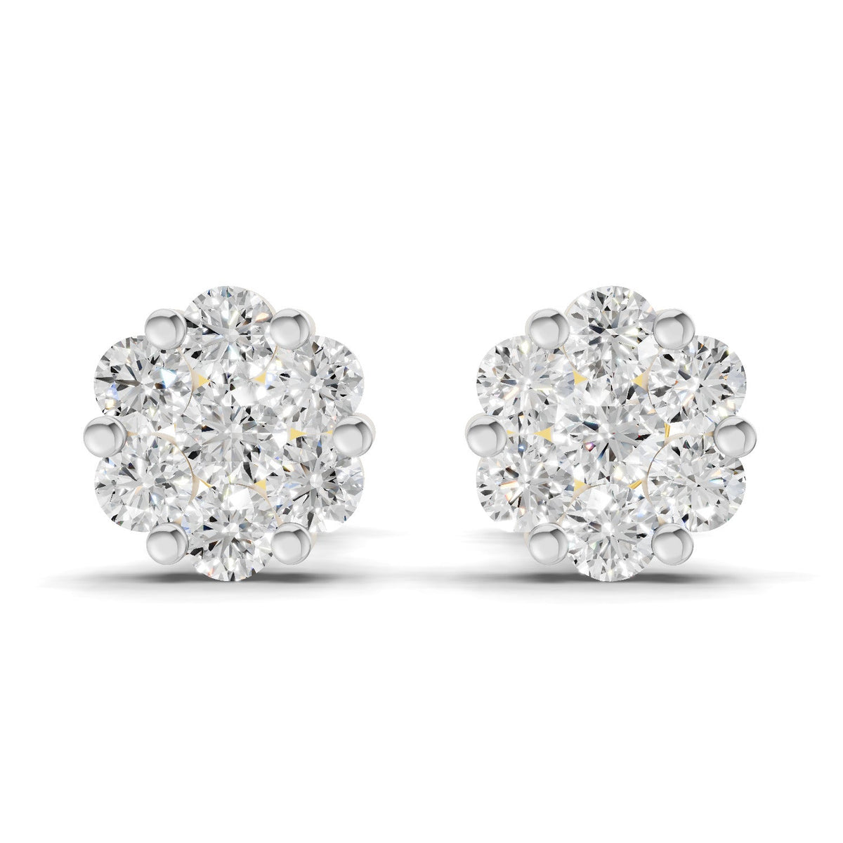 0.17 Carat Magnolia Floral Diamond Stud Earring 14K